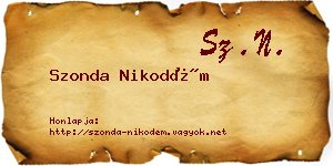 Szonda Nikodém névjegykártya